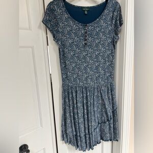 Lauren Ralph Lauren Blue Patterned Cotton Dress